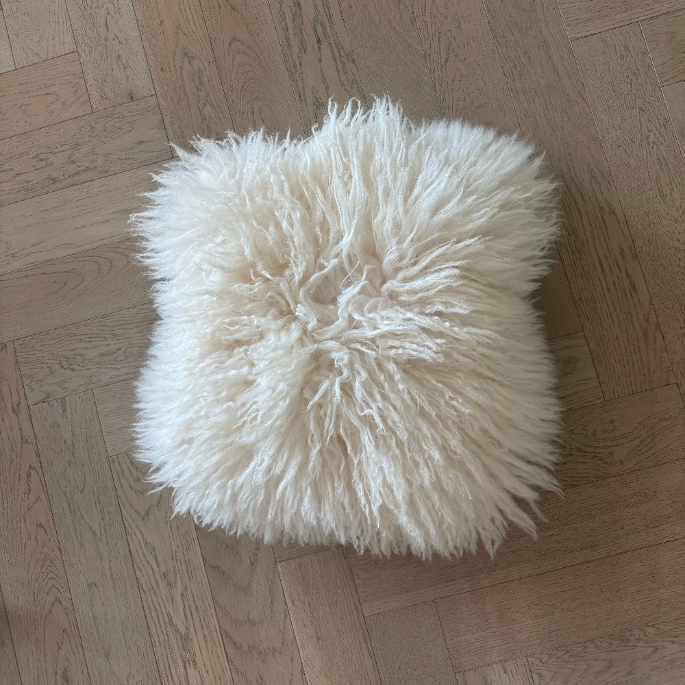 Fuzzy White Pillow
